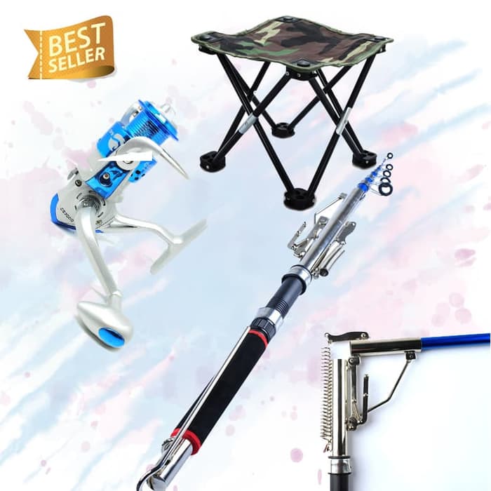 Joran Pancing Otomatis PLUS Reel PLUS Kursi lipat