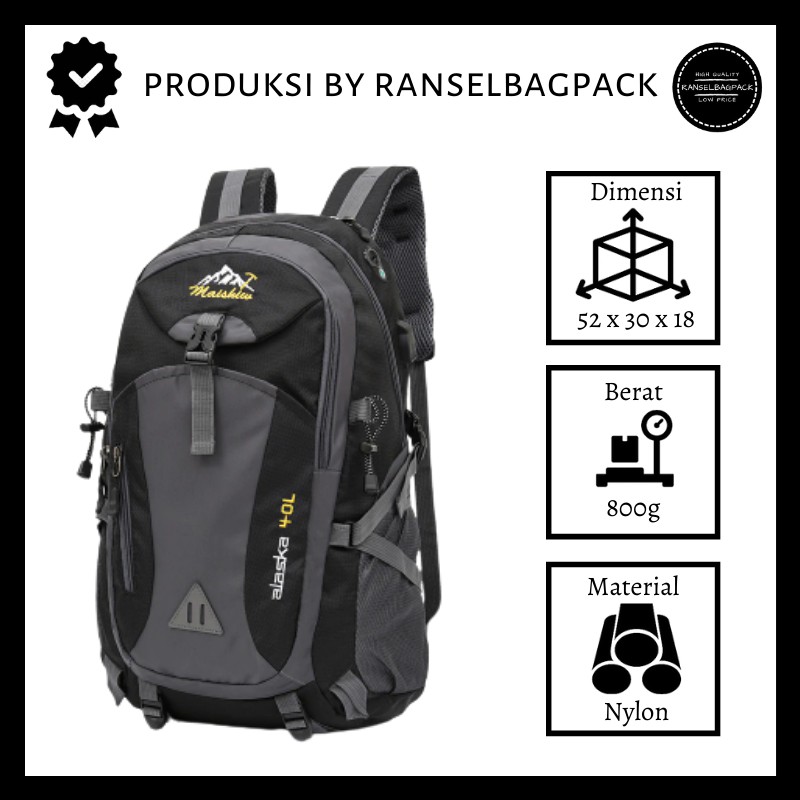 Tas Ransel Backpack Punggung Pria Wanita Cewek Cowok Travel Camping Kerja Hiking Gunung Mudik Besar Anti Air Pria Wanita Cewek Cowok Laki Laki Perempuan