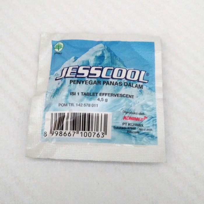 jesscool jescool tablet larut air penyegar panas dalam 4,5g sariawan