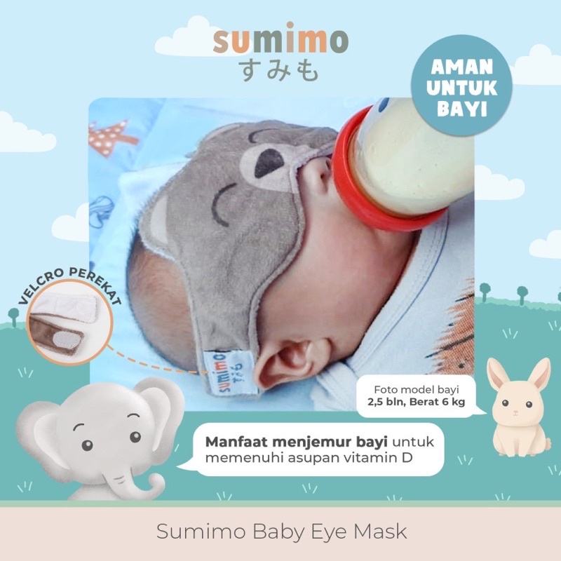 Sumimo EYE MASK Kacamata Jemur Baby Karakter Lucu / Penutup Mata Bayi Jemur