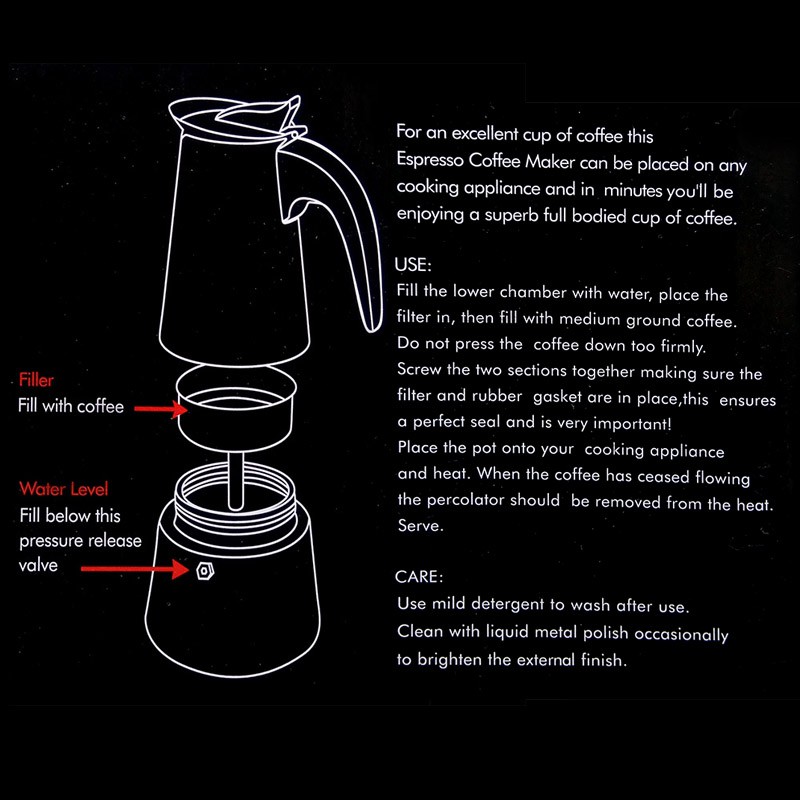 6 Cup Stainless Steel ESPRESSO MAKER 300 ml / pembuat kopi espresso / moka pot