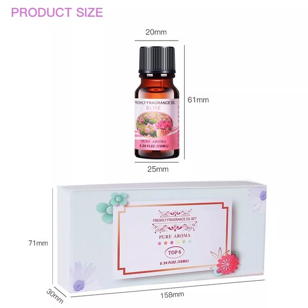 Essential Oil Minyak Diffuser Aromatherapy 6 in 1 10ml Premium Murni