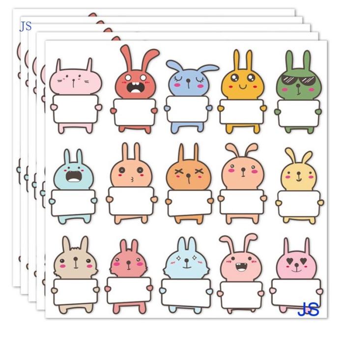 

75pcs Stiker Labelma Kosong 15 Desain Hewan Untuk Alat Tulis Sekolah A