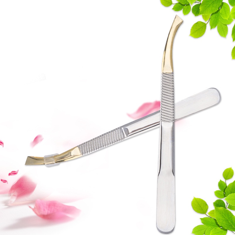 Pinset Klip Pemangkasan Alis Bahan Stainless Steel Untuk Alat Makeup Kecantikan