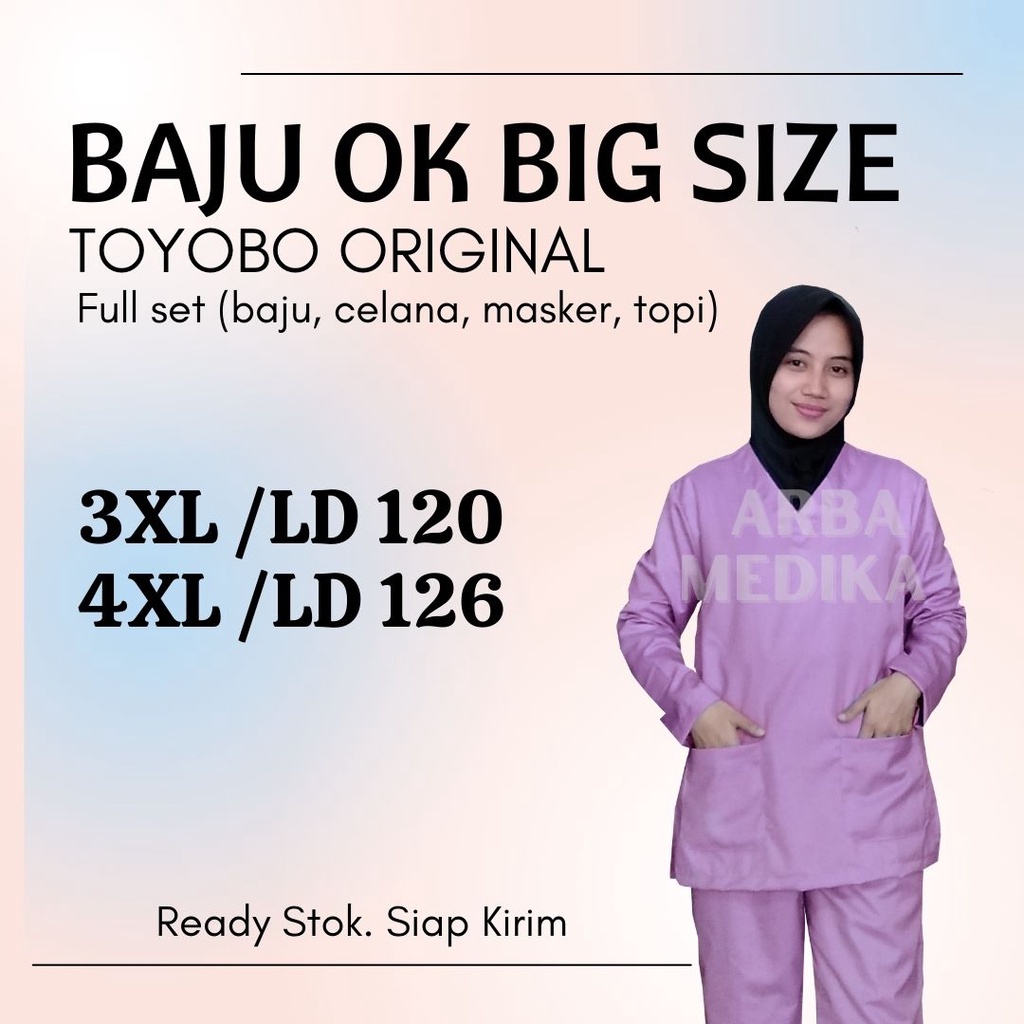 Baju OK OKA Lengan Panjang  Dokter Petugas medis Perawat Jaga Toyobo Original BIG SIZE 3XL 4XL