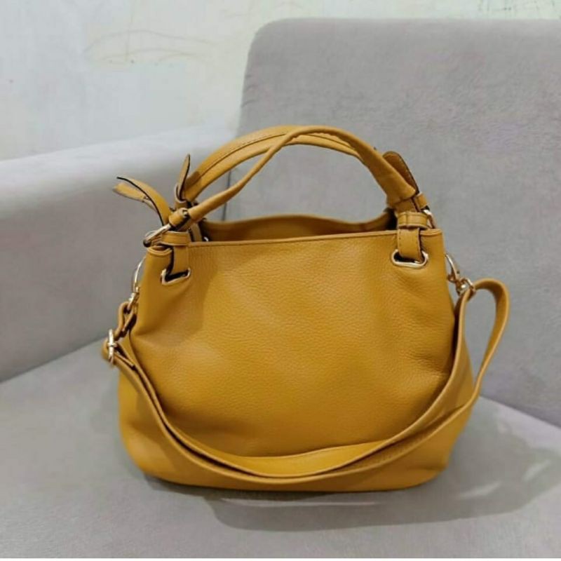 TAS SLING BAG SHOPPER BAG KULIT SAPI ASLI 2 IN1 SIZE M CREATIVE LEATHER