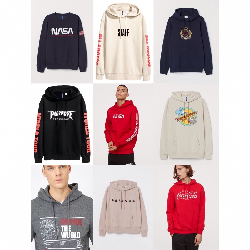 (CUCI GUDANG) Hnm Hoodie Outdoor Society / Hnm Crewneck Nasa / Purpose Tour / Casual Heritage / Staf