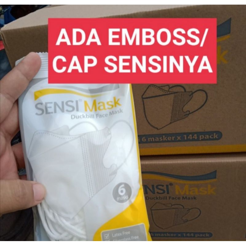 Masker sensi duckbill 3 ply pack  isi 6 pcs