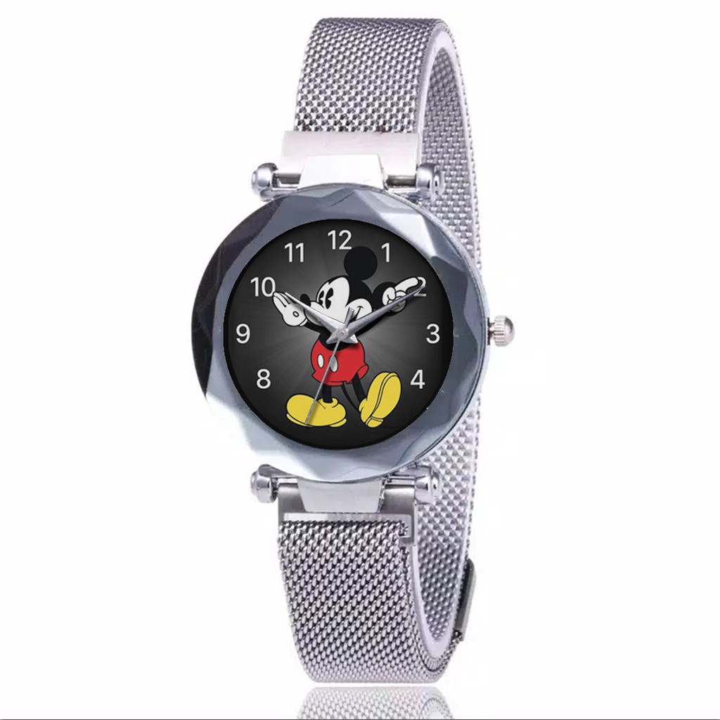 Jam Tangan Wanita Custom - MICKEY MOUSE MOTIF 1 Free Box &amp; Batre Cadangan