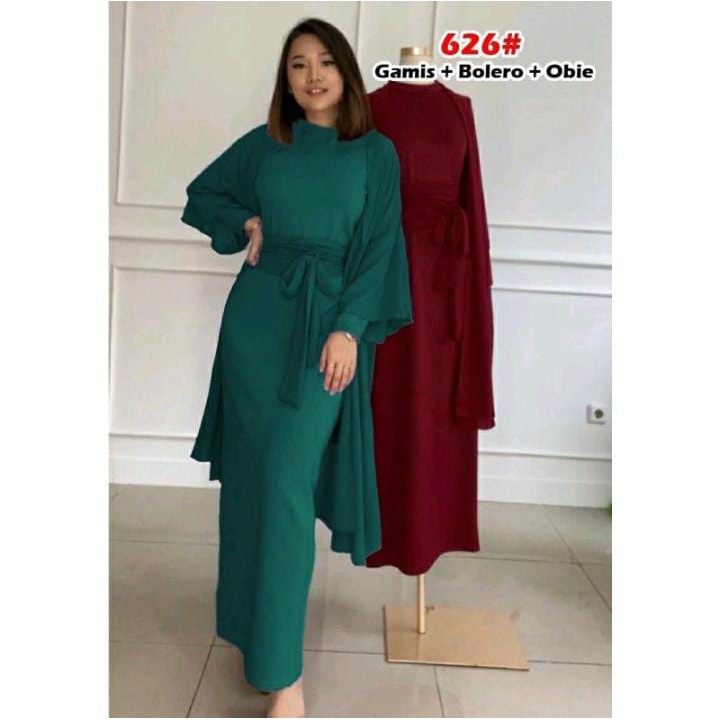 626#gamis+bolero+obie/dress muslim/dress bolero/fashion muslim wanita-hijau