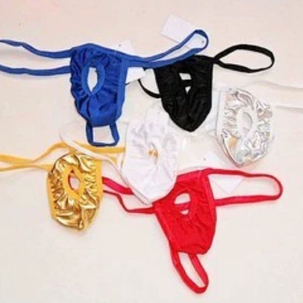 Thong Pria Sexy G String T panty Celana Dalam Laki laki Model Polos &amp; Gajah Motif Macan Leopard