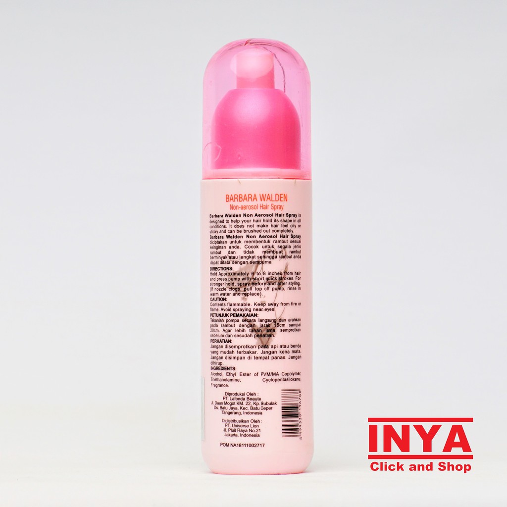 BARBARA NON AEROSOL HAIR SPRAY 168ml - Hair Spray Liquid Cair