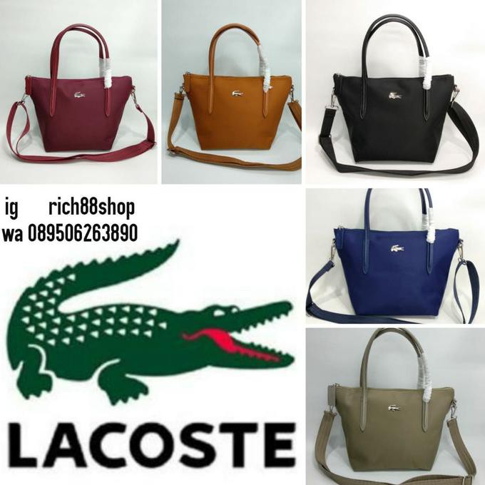 Jual Tas Lacoste Furing / Totebag Lacoste Furing (Tas wanita Kece