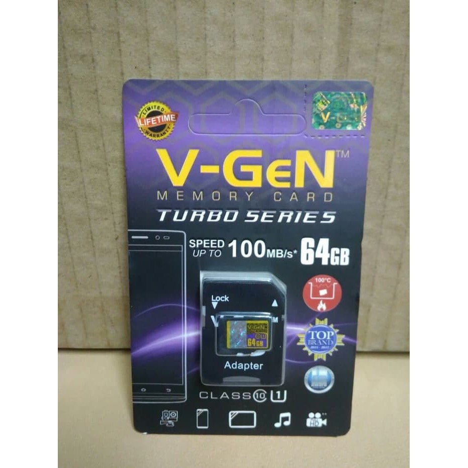 VGen 64GB MicroSD V-Gen 64 GB Turbo Class 10 Real Original Resmi VGEN Indonesia