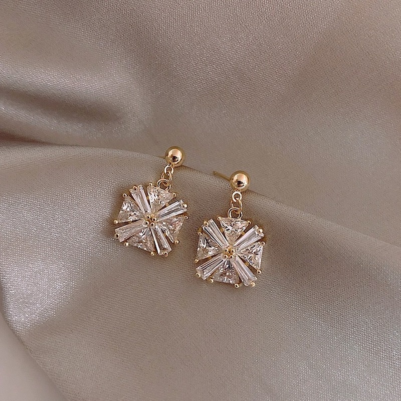 Anting Stud Zircon Gaya Korea Untuk Wanita