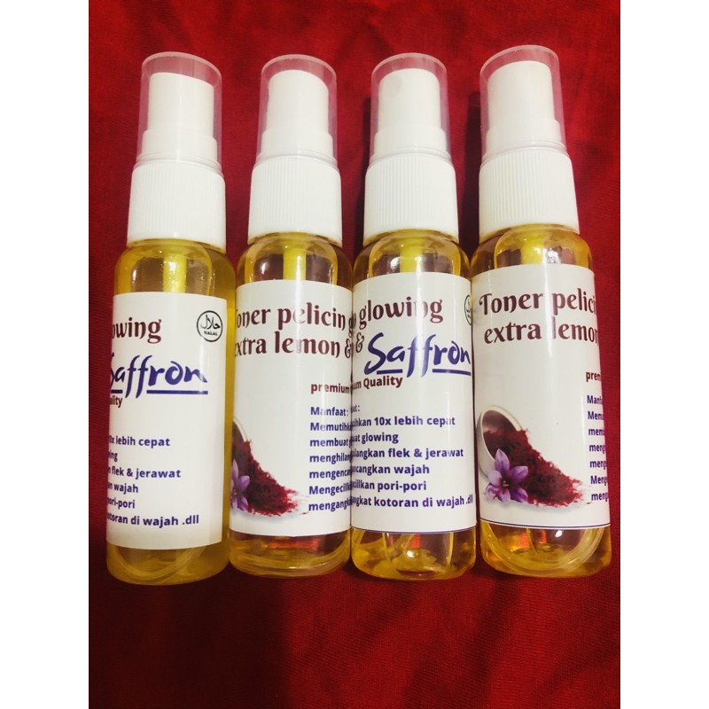 toner saffron pelicin wajah glowing extra lemon