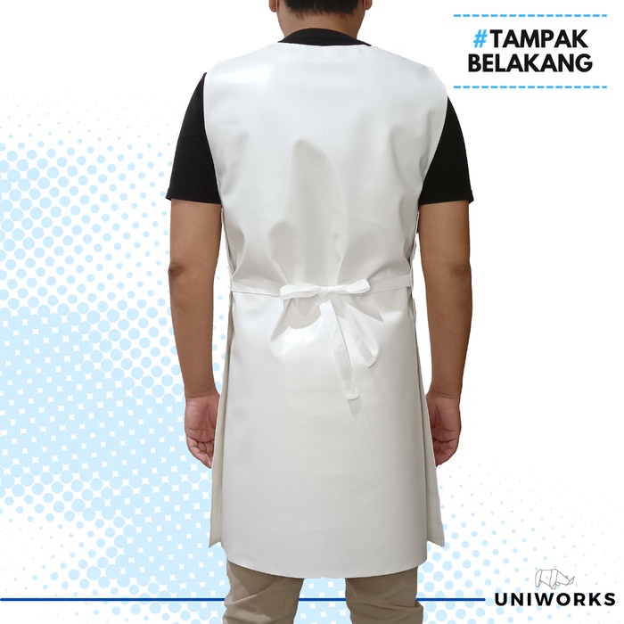 Uniworks Celemek Anti Air Sprayer V02M01 Model Tanpa Lengan 7 Warna 3 Ukuran Panjang Bahan PVC