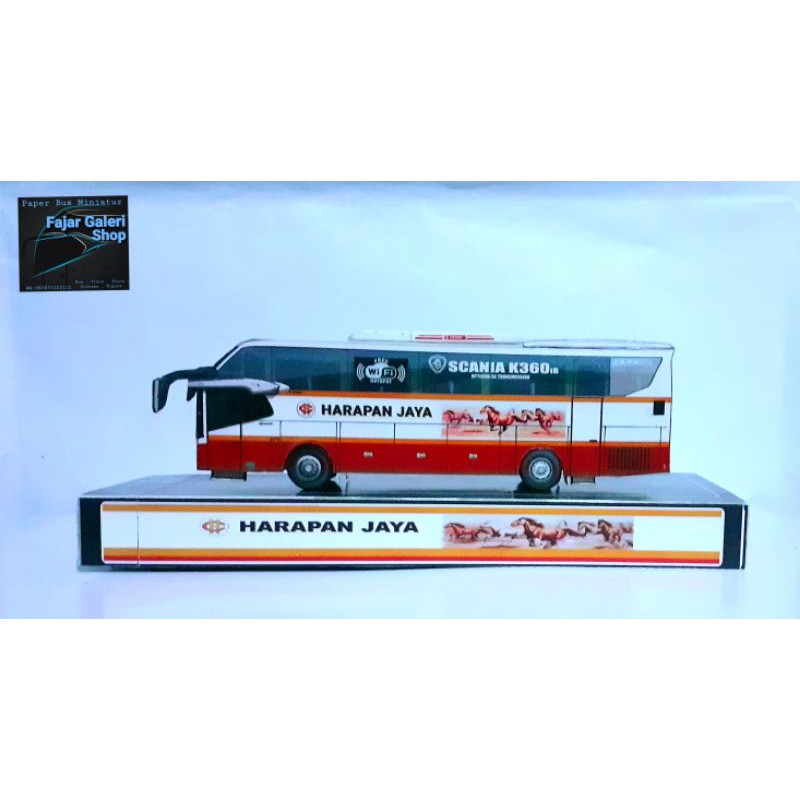 Miniatur Papercraft Bus HARAPAN JAYA