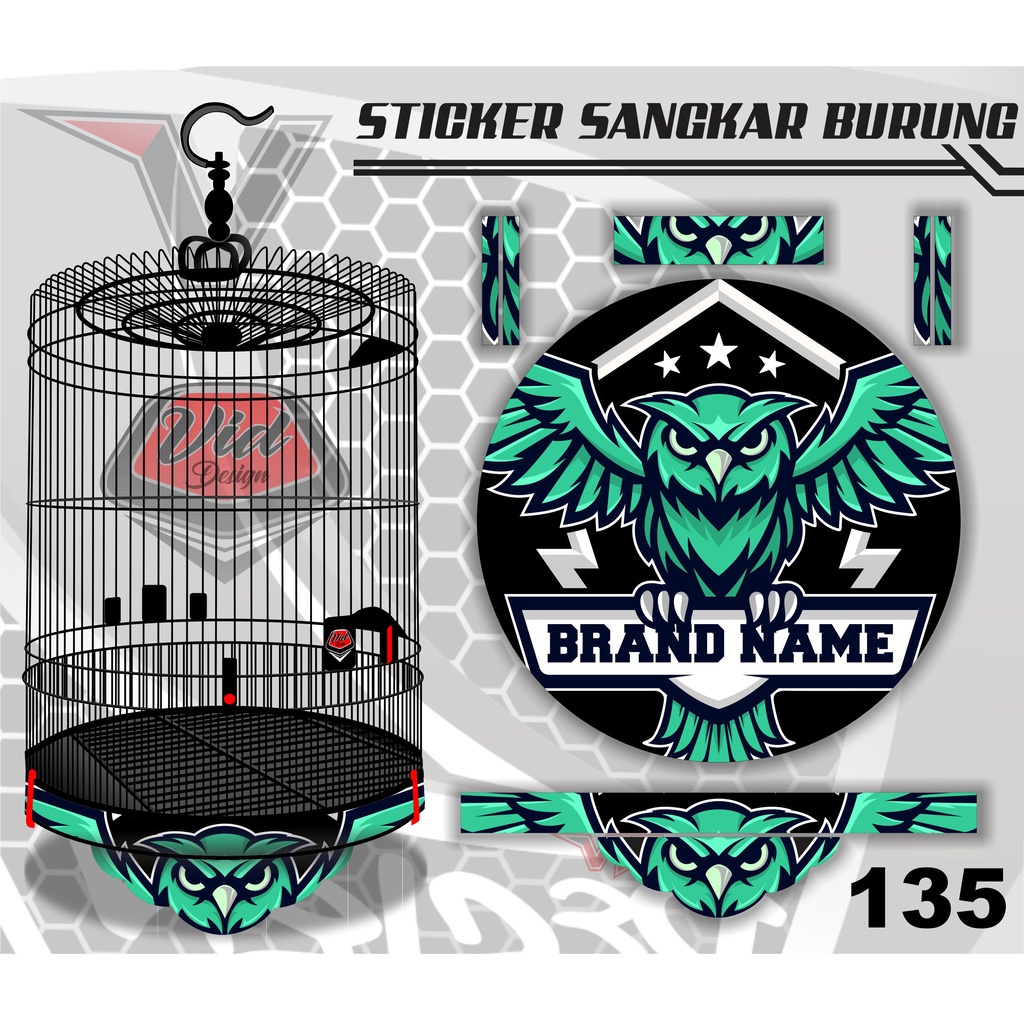 STIKER SANGKAR MURAI DEKAL KANDANG BURUNG BULAT TEBOK MURAI NO 1 2 3 4