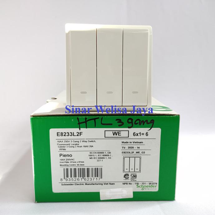 SAKLAR - PIENO SCHNEIDER SAKLAR HOTEL 3 GANG 2 WAY SWITCH