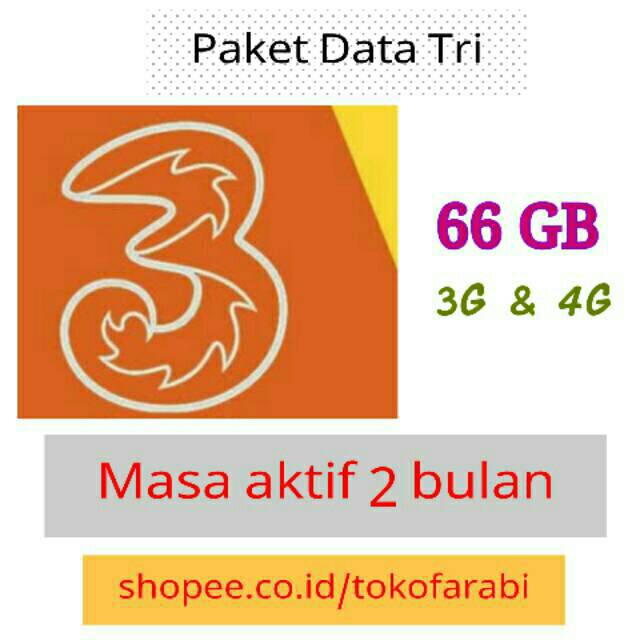 Paket Reload Kuota 3 4G Tri 5GB 4G, 33GB , dan 66GB Kuota LTE Tri (paket data
