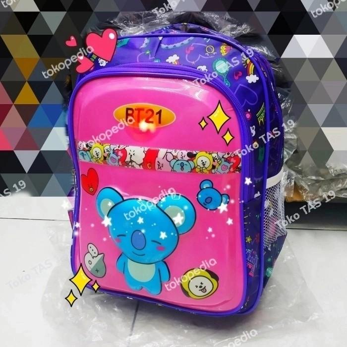 Tas Ransel Anak Sd Bt21 Bts Lampu Nyala Cewe Emboss Gambar Timbul 3D