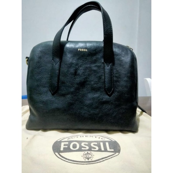 tas fossil sidney satchel midnight navy preloved