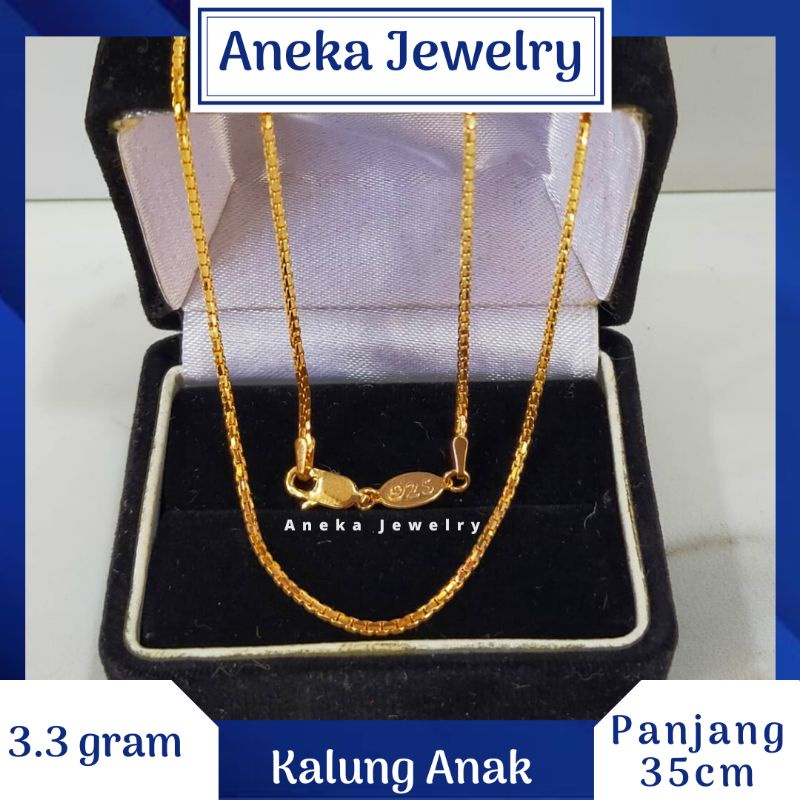 Kalung Santa Anak 3.3 gram, Perak 925, Lapis Emas Rosegold