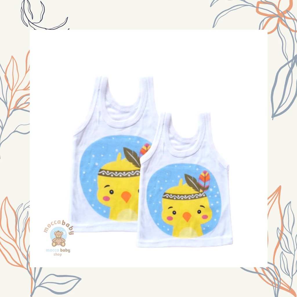 MBSS - SINGLET Harian Karakter Anak Kids SIZE 0-3 Tahun / Kaos Dalam Motif Kartun Unisex SS4