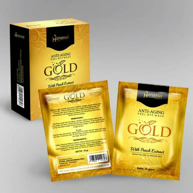 Hanasui Anti Aging Peel Off Mask GOLD MASKER NATURGO GOLD ANTI AGING BY HANASUI persachet