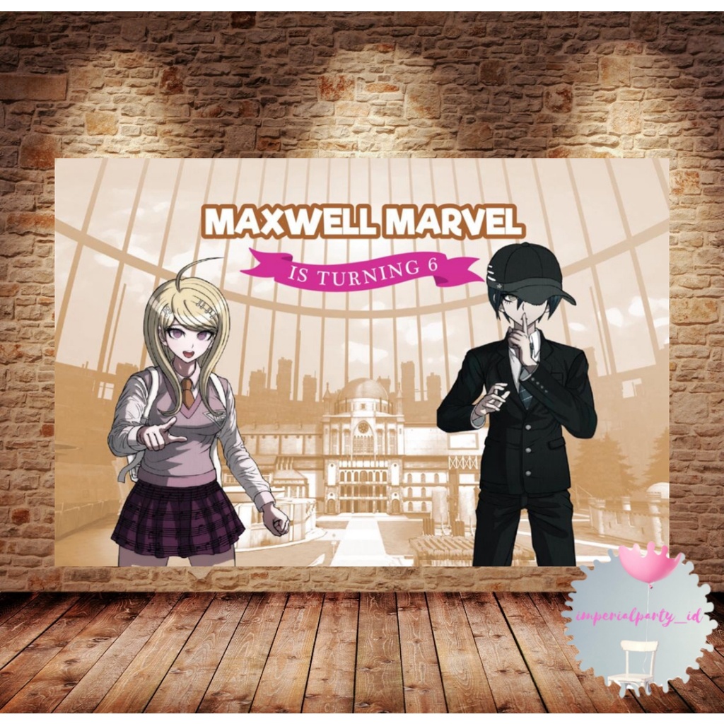 Custom Backdrop Banner Spanduk Happy Birthday Danganronpa Anime Game
