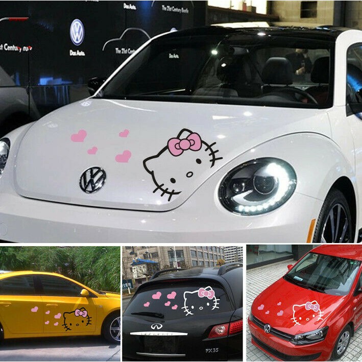 Stiker Hello Kitty Mobil Cutting Sticker Hello Kitty Kaca Mobil Helo Kity