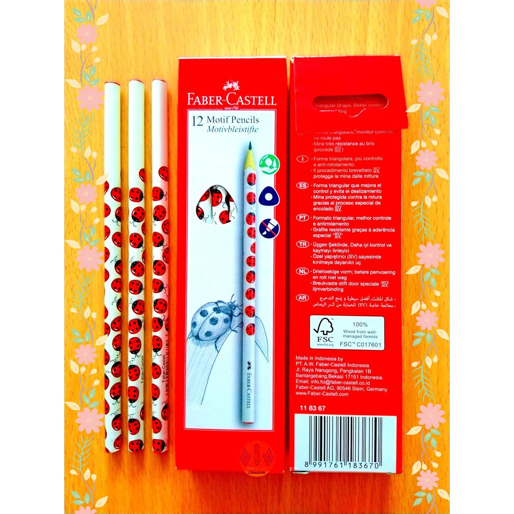 

Pensil Segi Tiga Faber Castell 118367 Pencil Motif Lady Bugs (Kumbang)