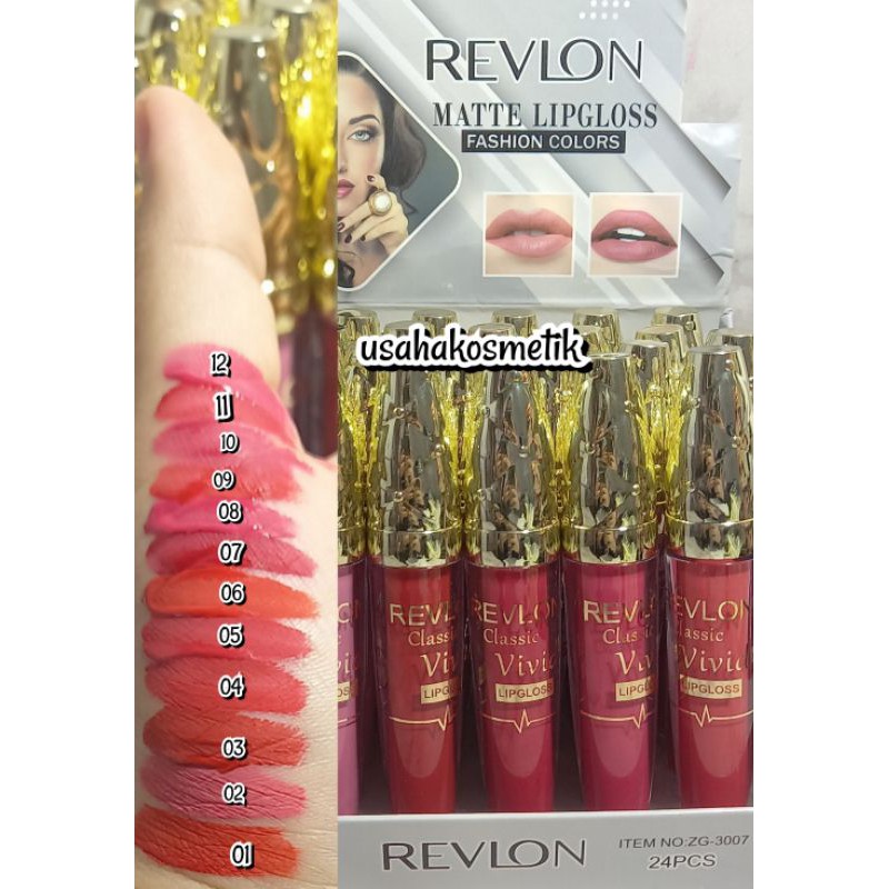 PROMO PER6PCS  LIP GLOSS MATTE REVLON CLASSIC VIVID LONG LASTING NO.ZG-2077 / ZG - 3007