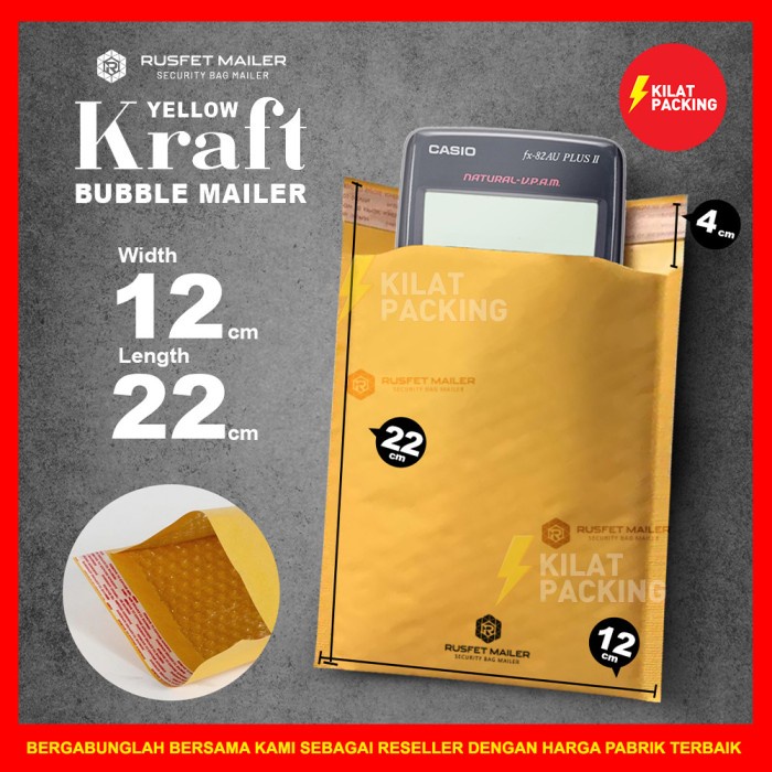 

MENYURAT-SURAT- AMPLOP BUBBLE MURAH|BUBBLE MAILER|BUBBLE PACKING KRAFT PAPER VARIAN - 12CM X 22CM