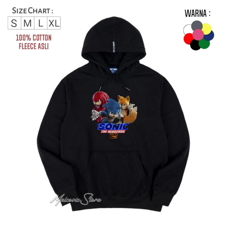 Jaket Hoodie Anak Sonic The Hedgehog 2/Hoodie Jumper Sonic The Hedgehog 2 Unisex/Sweater Hoodie Anak