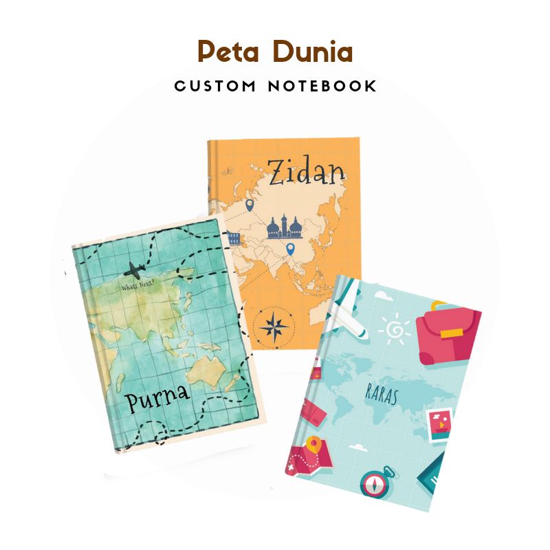 

CUSTOM NOTEBOOK BUKU CATATAN DIARY JOURNAL AGENDA PLANNER PETA DUNIA KELILING DUNIA MAPS AESTHETIC