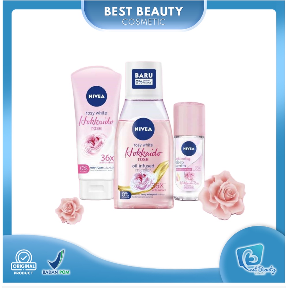 ★ BB ★  NIVEA Hokkaido Rose Series / Oil - Infused Micellar Water / Whitening Deep Serum Roll - On Deodorant / Whip Facial Foam