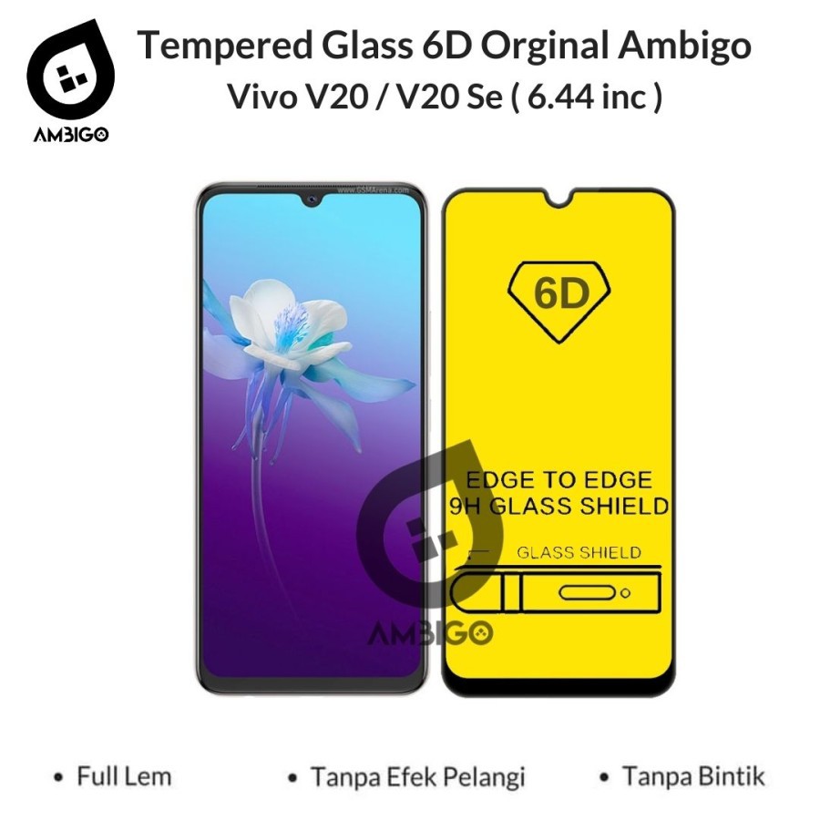 Tempered Glass Vivo V20 / V20 Se Tempered Glass 6D 9D Full Cover Ambigo (Sama Ukuran)