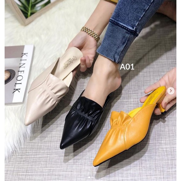 Sandal mid heels A01 import realpict