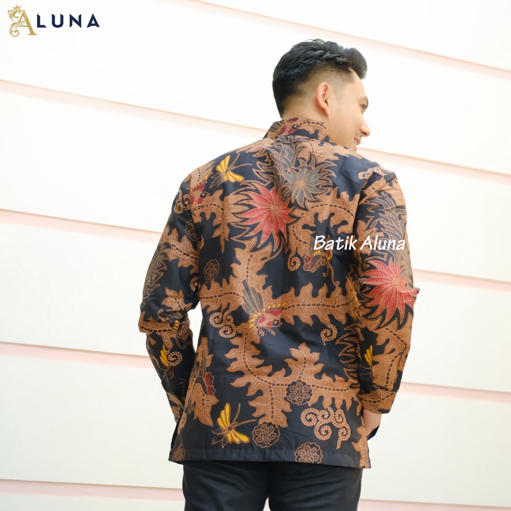 KEMEJA BATIK PRIA LENGAN PANJANG PREMIUM REGULAR MODERN BATIK ALUNA PCW 063