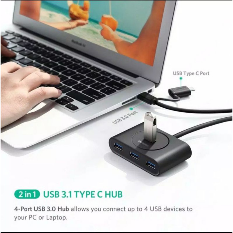 Ugreen Usb Hub 3.0 4 Ports With Cable - Ugreen Usb 3.0 Hub Splitter 4 Ports Original