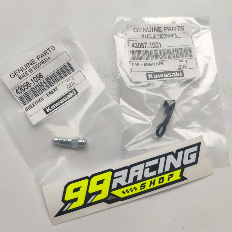 BAUT NEPEL SETELAN PEMBUANGAN ANGIN KALIPER REM NINJA RR R KLX KAZE