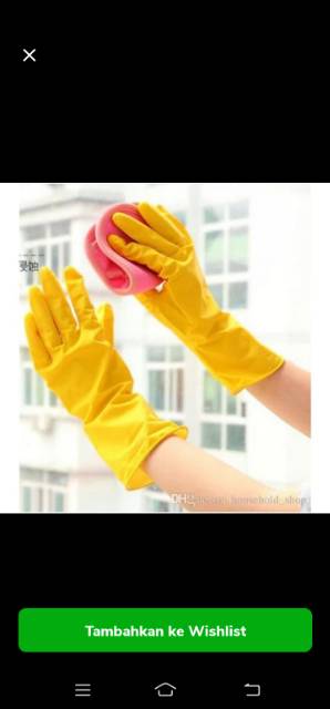 Sarung Tangan Karet Latex Panjang Cuci Piring Gloves Silikon Rubber Kuat Multifungsi Anti Air