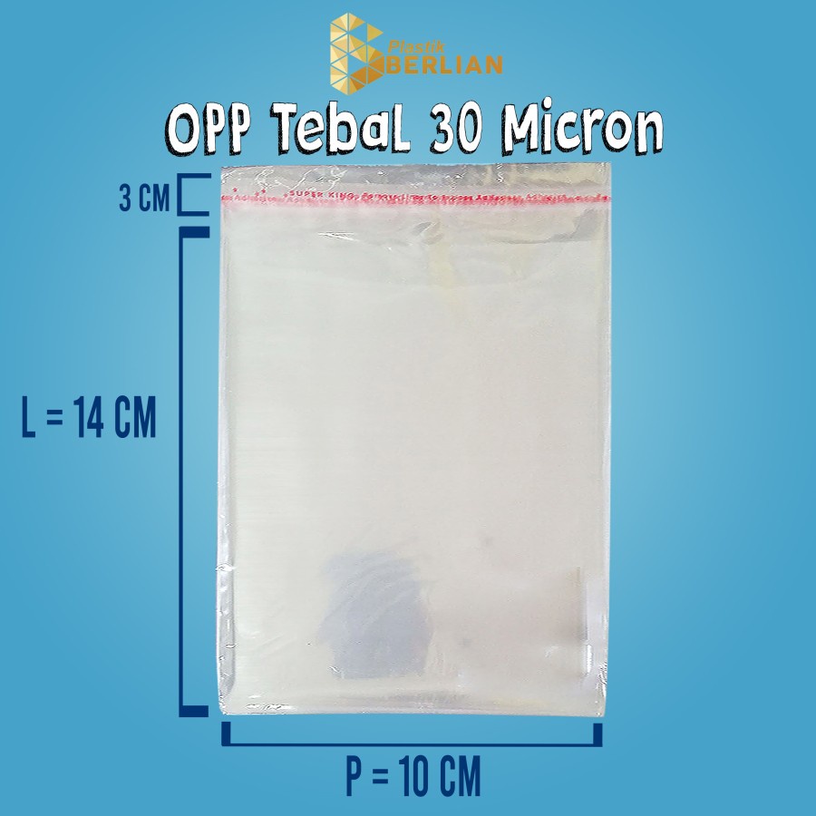 

10 X 14 cm Plastik OPP TEBAL 30 MICRON (100 lbr)