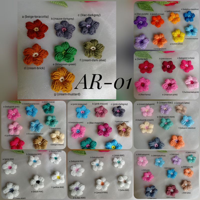 [READYSTOCK] Aplikasi bunga rajut gembul/menul/puff