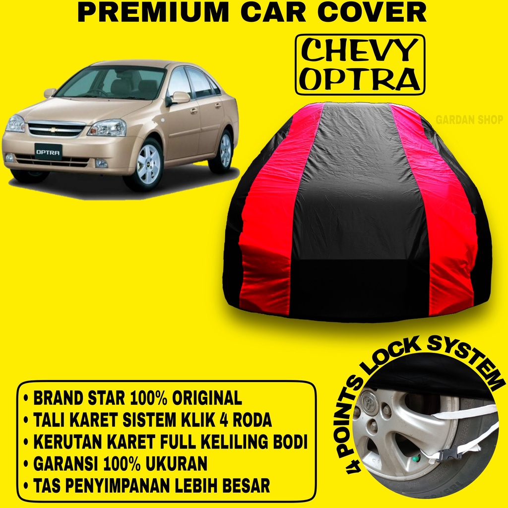 Body Cover CHEVY OPTRA Sarung Strip MERAH Penutup Pelindung Bodi Mobil Chevy Optra PREMIUM