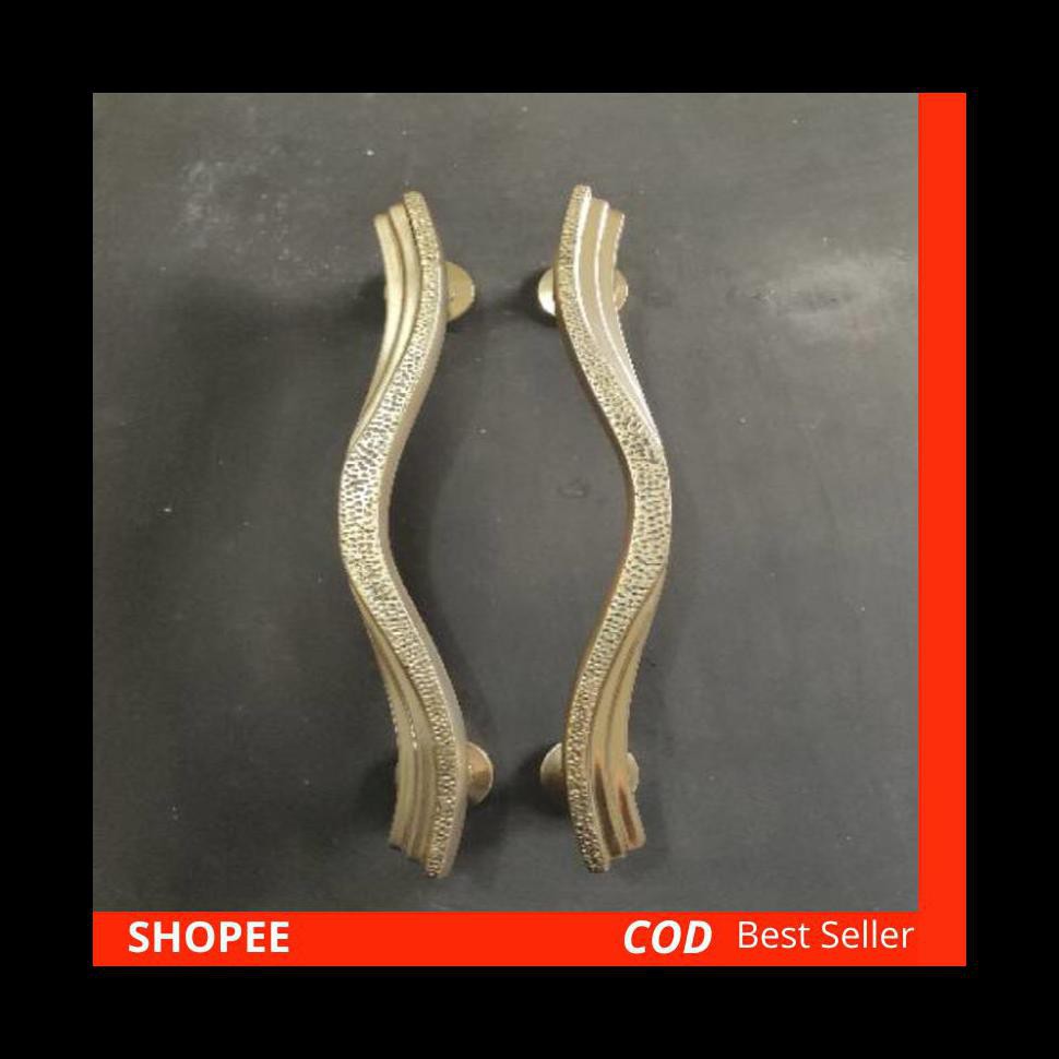 Handle Pintu Kuningan Kipas / Brass Door Pull - Polished Brass Asli Kuningan