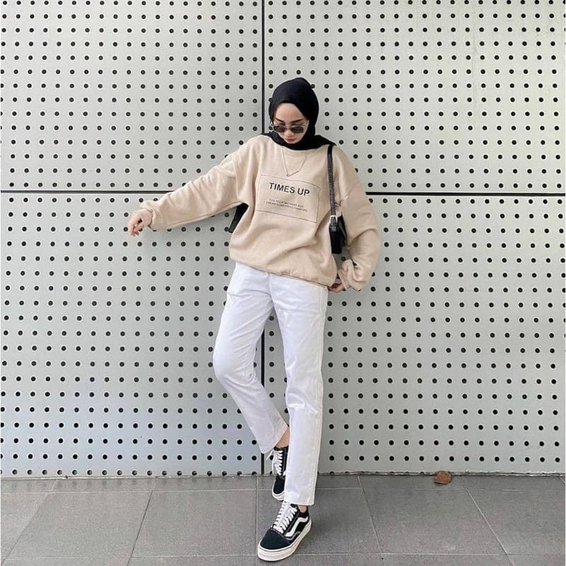 Sweater Times Up | Korean Style Sweatshirt | Atasan Wanita | Bahan Fleece | Allsize