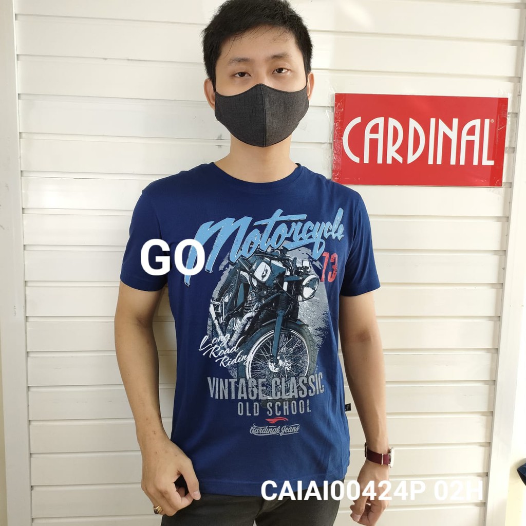 BB CARDINAL JEANS CB KAOS T-Shirt Cowok Baju Reguler Slimfit Cowok Lengan Pendek Bermotif